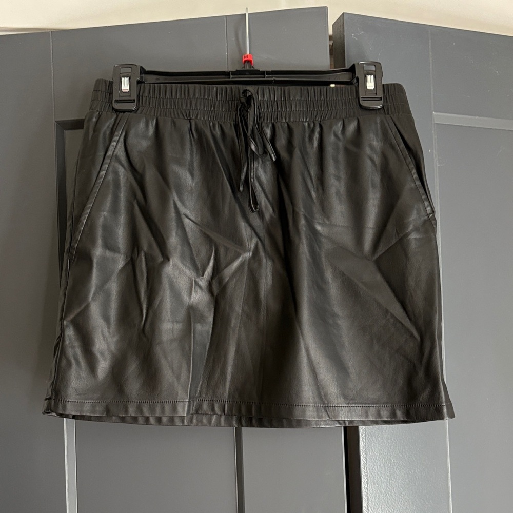 Black Faux Leather Skirt
